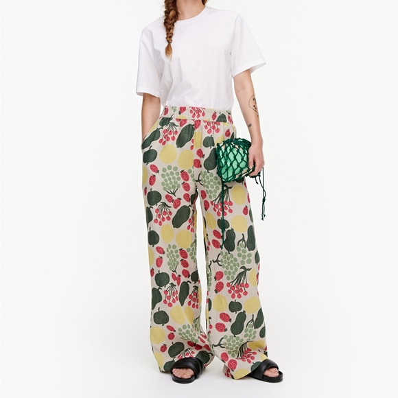 Marimekko Kukkinut Linen Trousers Sz:XS - Picture 1 of 4